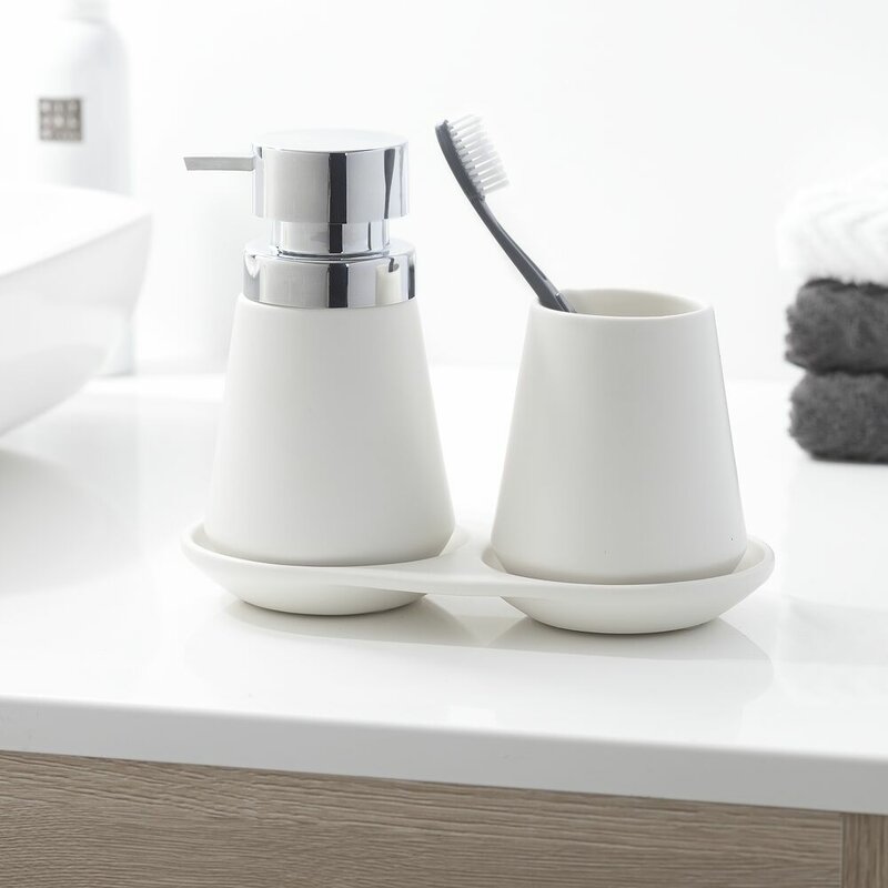 Orren Ellis Countertop 3 Piece Bathroom Accessory Set Wayfair